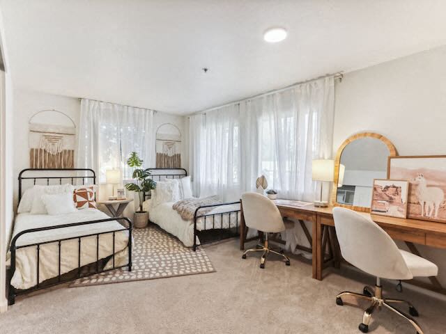 A bedroom at The Colleges at La Rue.
